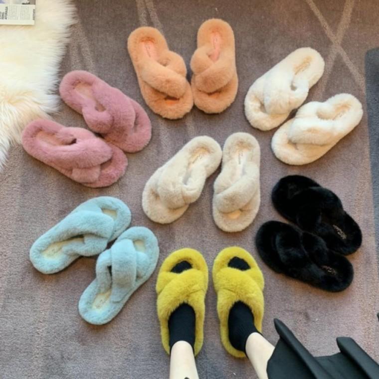 빅사이즈 털신발 털 슬리퍼 밍크 방한화 털신 실내화