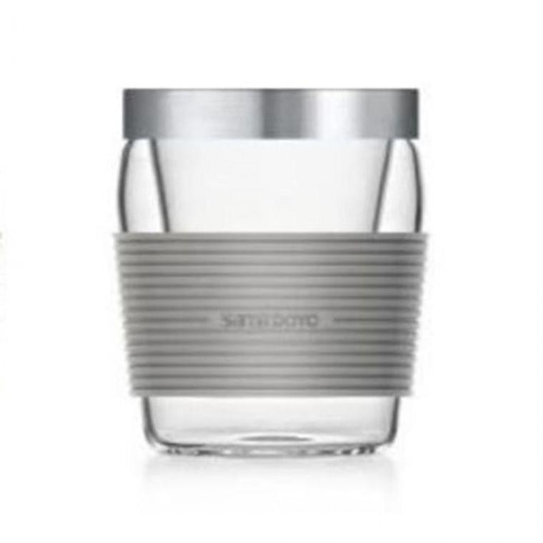 티머그 찻잔 홍차 녹차 거름망 머그컵 370ml 그레이 사마도요 티컵 유리