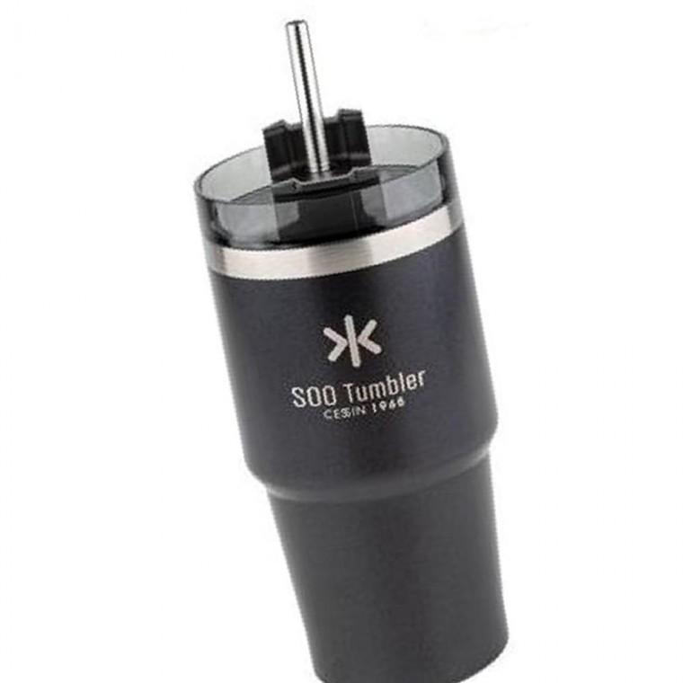 블랙 보틀 빨대 텀블러 물병 휴대용 퀸센스 600mL