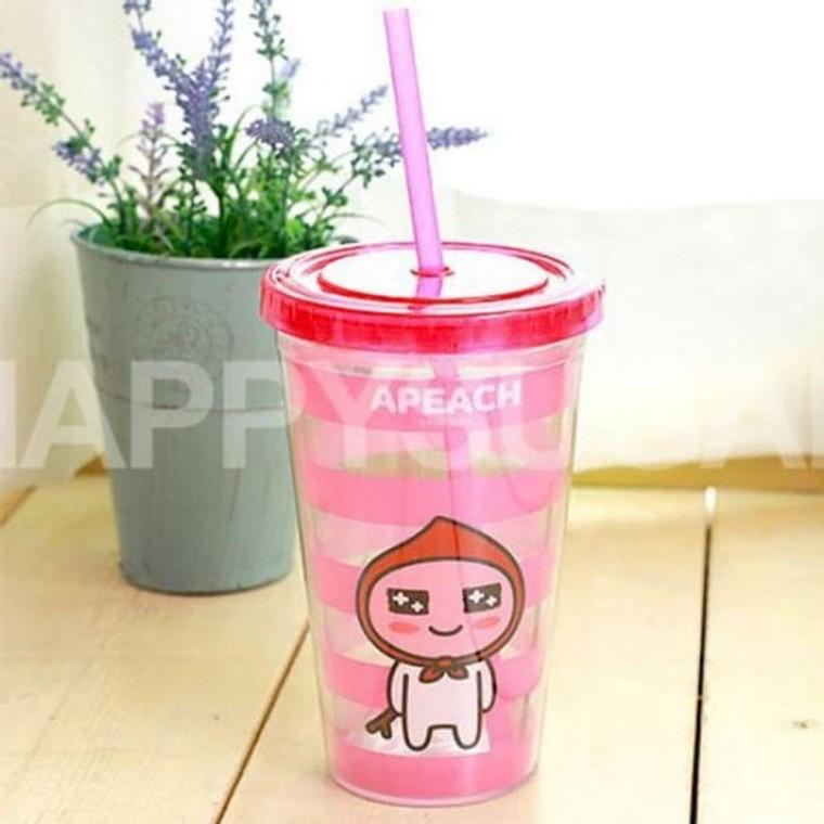 빨대 아이스컵 480ml 어피치 입학준비물 유아 텀블러 중등 빨대컵 초등