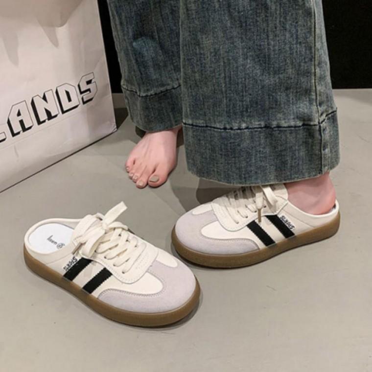 스니커즈 샌들 운동화 여성 데일리 뒷꿈치없는 투라인