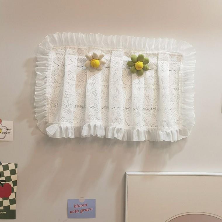 YJR 레이스 찍찍이 두꺼비집 가림막 장식 가리개 커튼 45x35cm 셀프인테리어