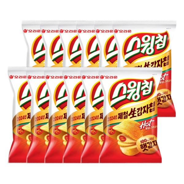 오리온 스윙칩 볶음고추장 60g X 12입 (1박스)