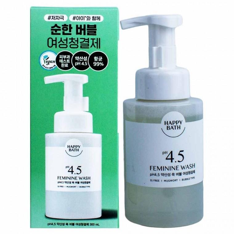해피바스 피에이치4.5 약산성 쑥 버블 여성청결제 300ml