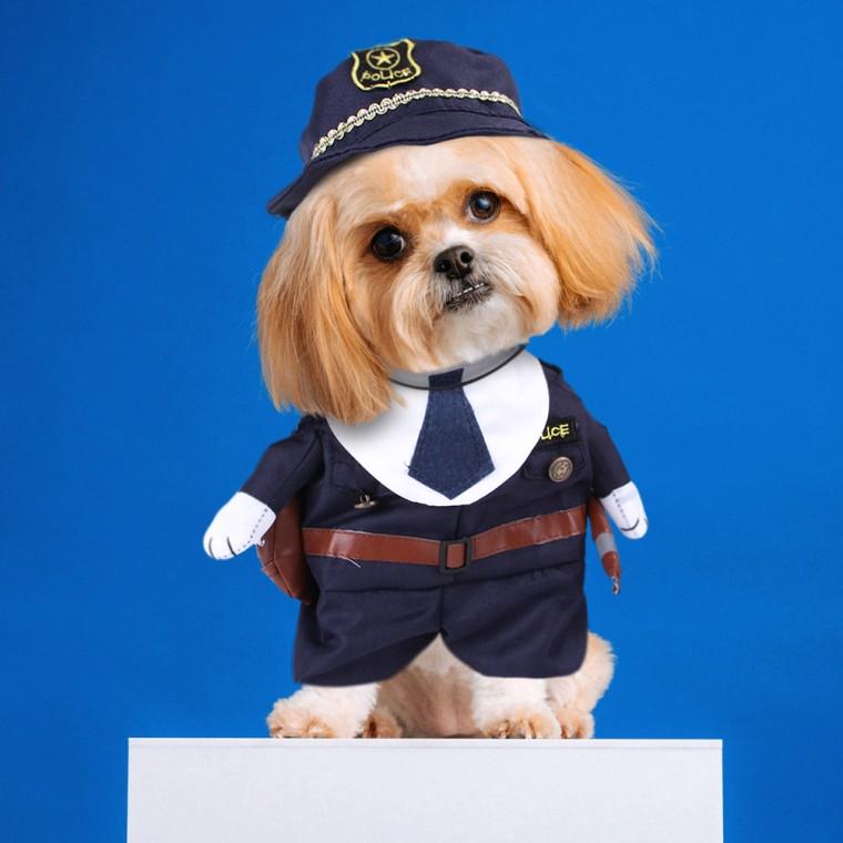 의류 강아지 할로윈 옷 코스튬 애견 경찰 M 코스프레