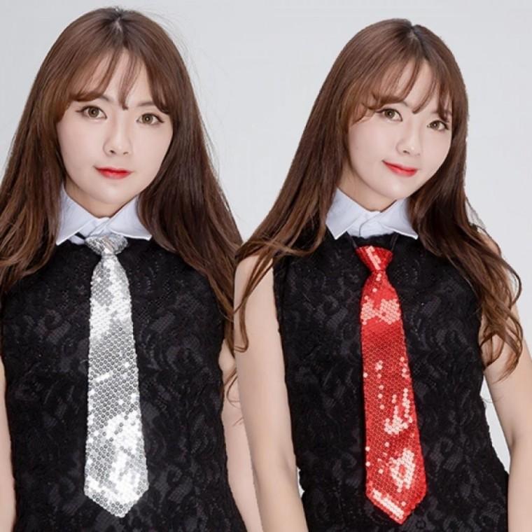 파티행사장식 반짝이 포인트넥타이 할로윈의상