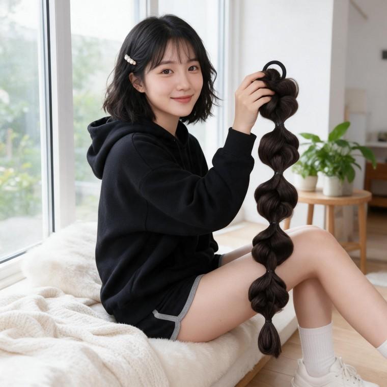 가발 땋은머리 헤어피스 코스프레 할로윈 촬영 힙합 페스티벌 공연용