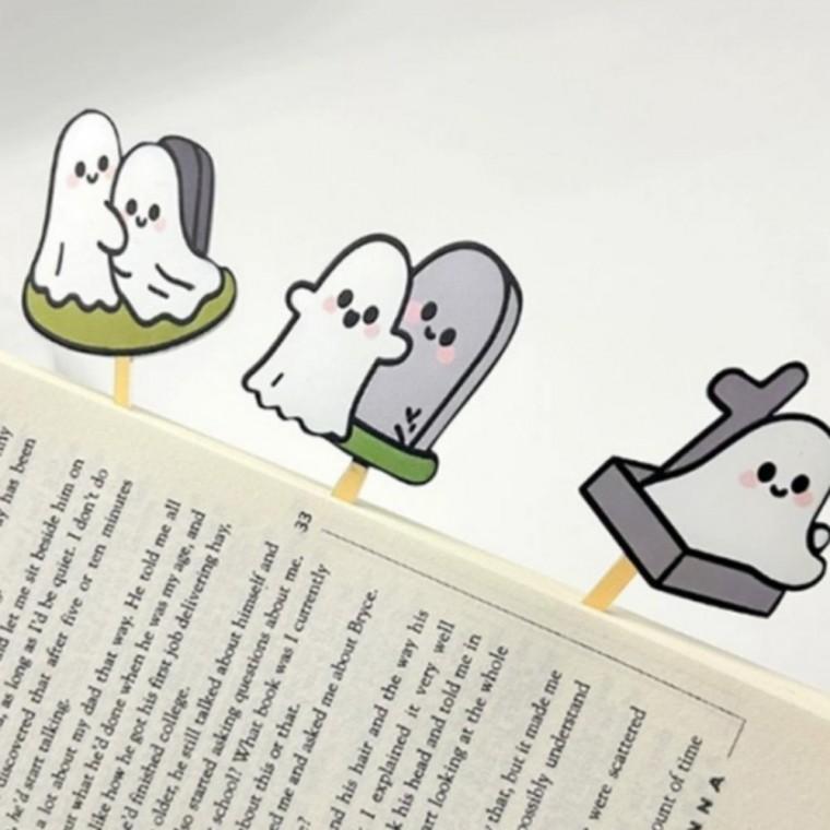 아크릴 북마크 할로윈 유령 북마커 책갈피 4종 세트