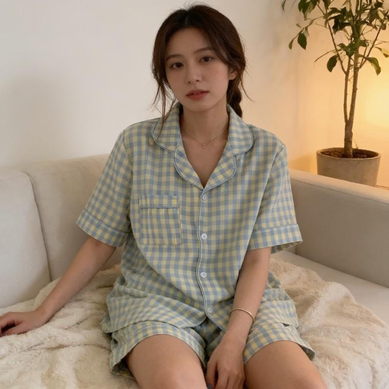 여름 잠옷 스프라이트 하트 홈웨어 실내복 파자마 여름철 휴가 홈파티 파티룩