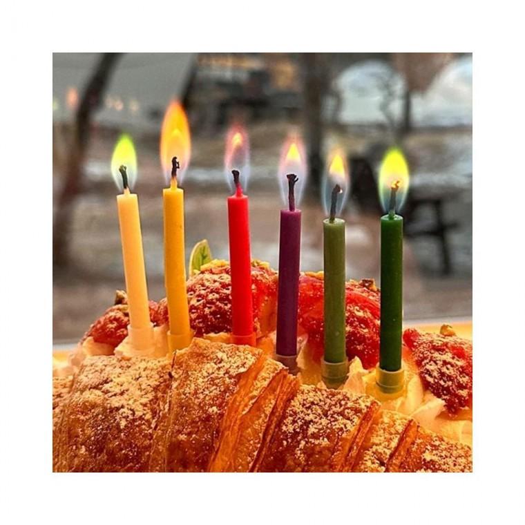 루미나D 무지개초 초 불꽃 생일 케이크 파티초 12개입