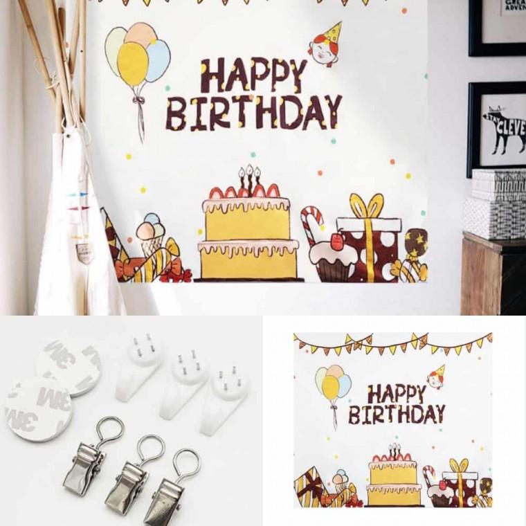 패브릭 포스터 생일축하 초코 포스터 페브릭포스터 생일파티소품 그림 인테리어포스터