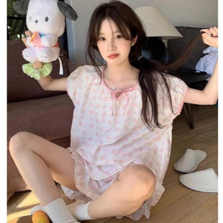 여성 여자 여름 러블리 파자마 파티 반팔 반바지 잠옷 홈웨어 세트