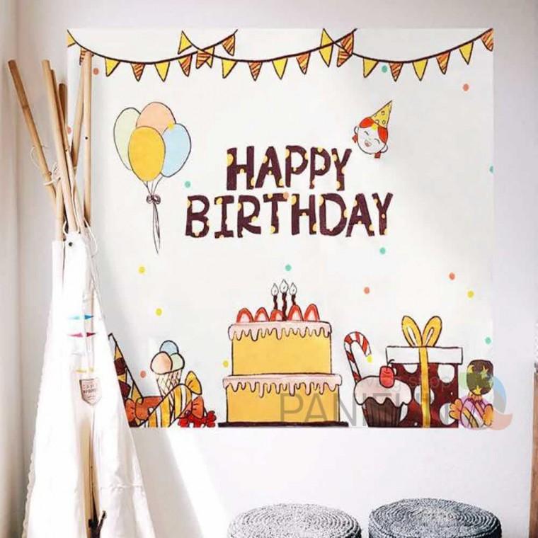 생일패브릭포스터 초코 파티가랜드 그림패브릭 패브릭아트 생일축하포스터 생일현수막