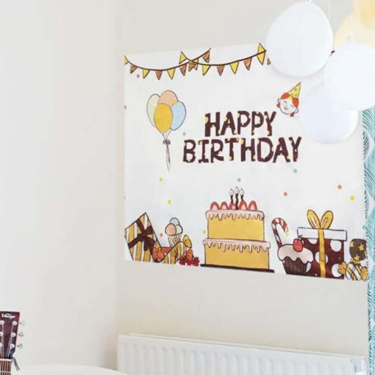 파티장식 방꾸미기 가랜드 대형 패브릭 포스터 생일축하 초코