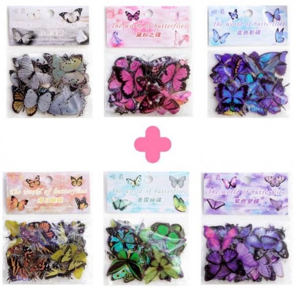 6팩 세트 나비 정원 스티커 세트 240pcs