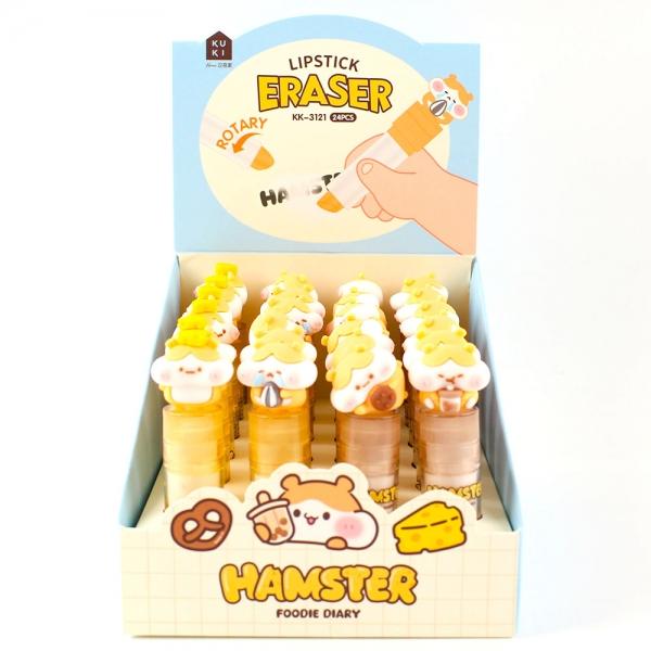 254B] 2500 팬시피아 햄스터 돌돌이 지우개 (24개세트)