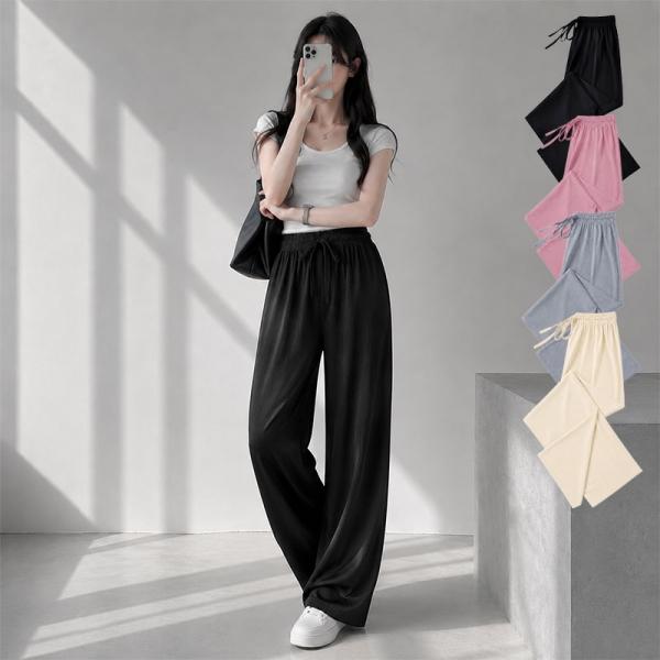 여성 데일리 스림핏 주름 밴딩 팬츠 BM-490