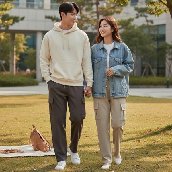 남녀공용 사이드 포켓 카고 밴딩 팬츠 SD-260818