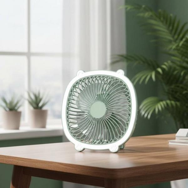 저소음 LED 조명 스탠드 선풍기 책상용 무선 미니 냉방기