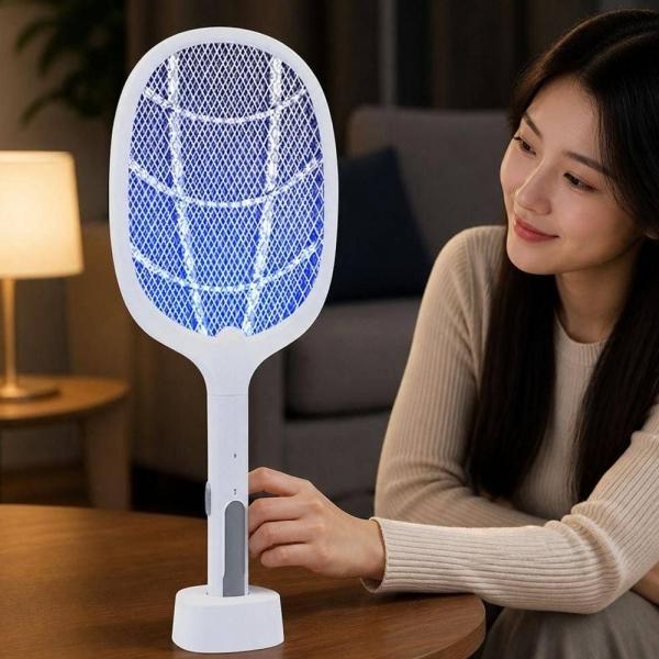전자 모기채 파리채 충전식 거치형 LED 해충퇴치기