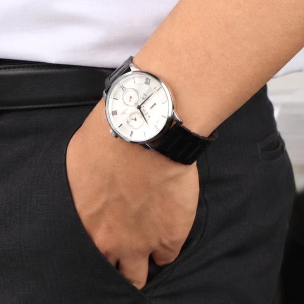 스테인리스 메탈 시계줄 버클형 블랙 22mm