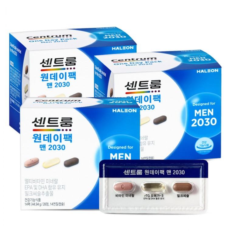 센트룸 원데이팩 맨 2030 30개입 3개