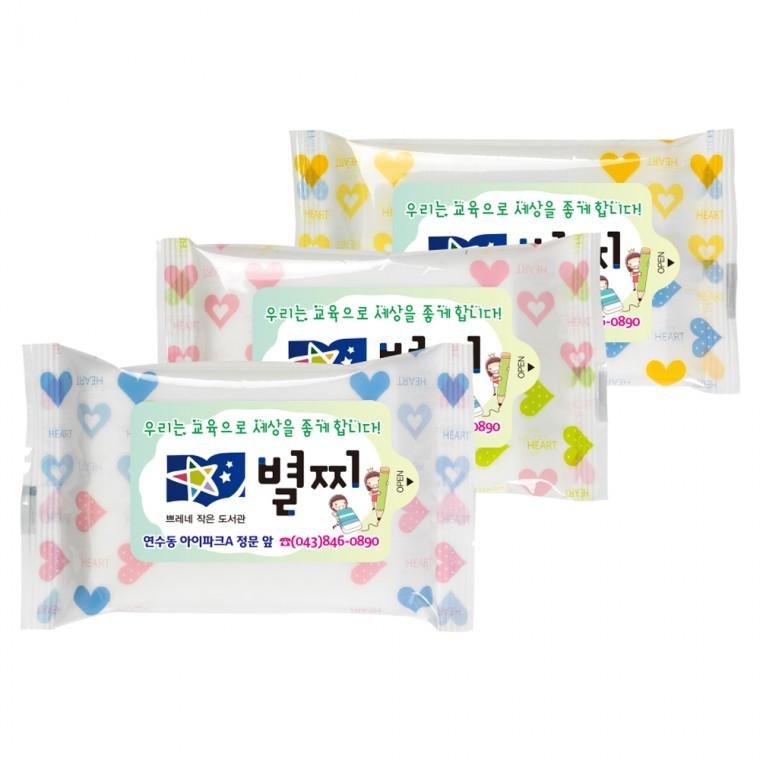 하트 3종 10매 1 000개 휴대용 물티슈 판촉 홍보 전도용
