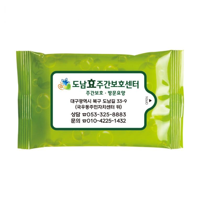 물방울그린 20매 1 000개 휴대용 물티슈 판촉 홍보 전도용