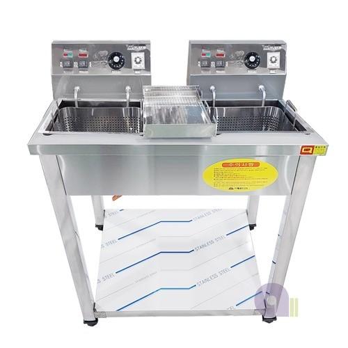 전기튀김기 스탠드형 DS-200ST 스텐2구 업소용튀김기 치킨프라이기 호프집프라이기 국내생산