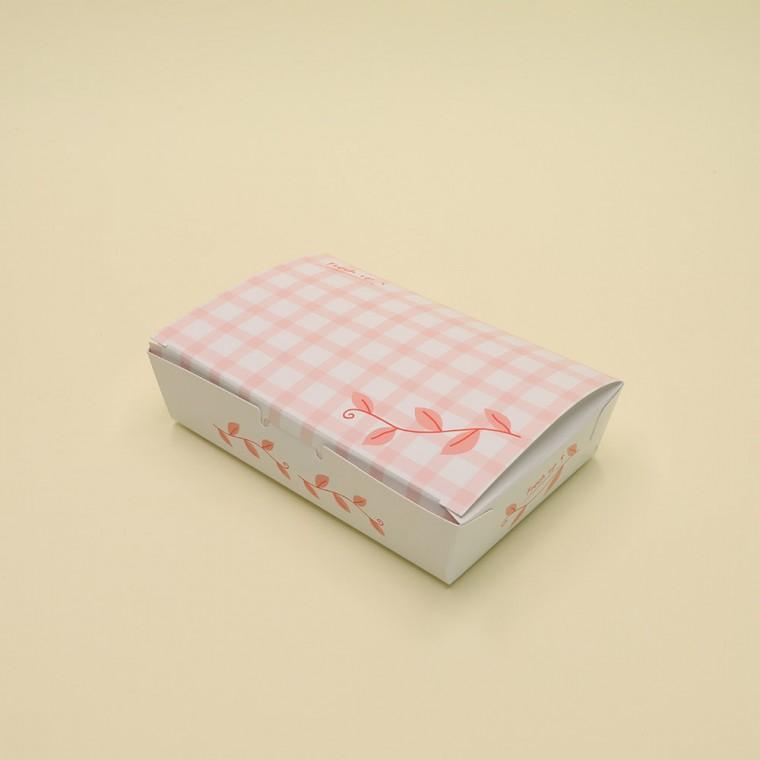 블레스팩 김밥 도시락 핑크색 종이 포장 트레이 상자 500개