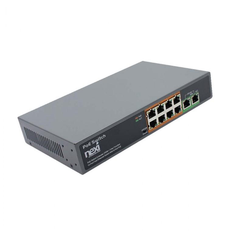 10포트 POE 스위치허브 150W 전송속도 10-100MBPS 노트북 데스크탑 PC 컴퓨터 NAS 셋톱박스 프린터