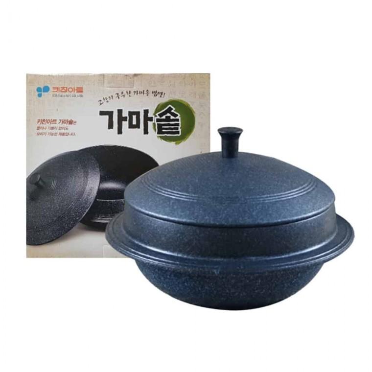가마솥 24cm 양면마블코팅 찜가마솥 솥단지 알미늄가마솥 업소용가마솥