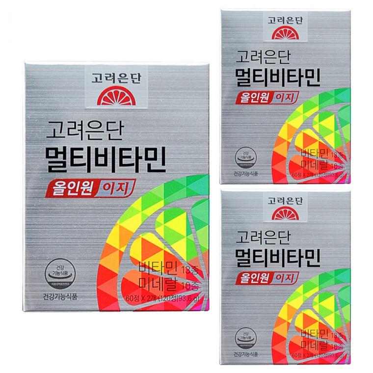 고려은단 멀티비타민 올인원 이지 780mg x 90캡슐 3개