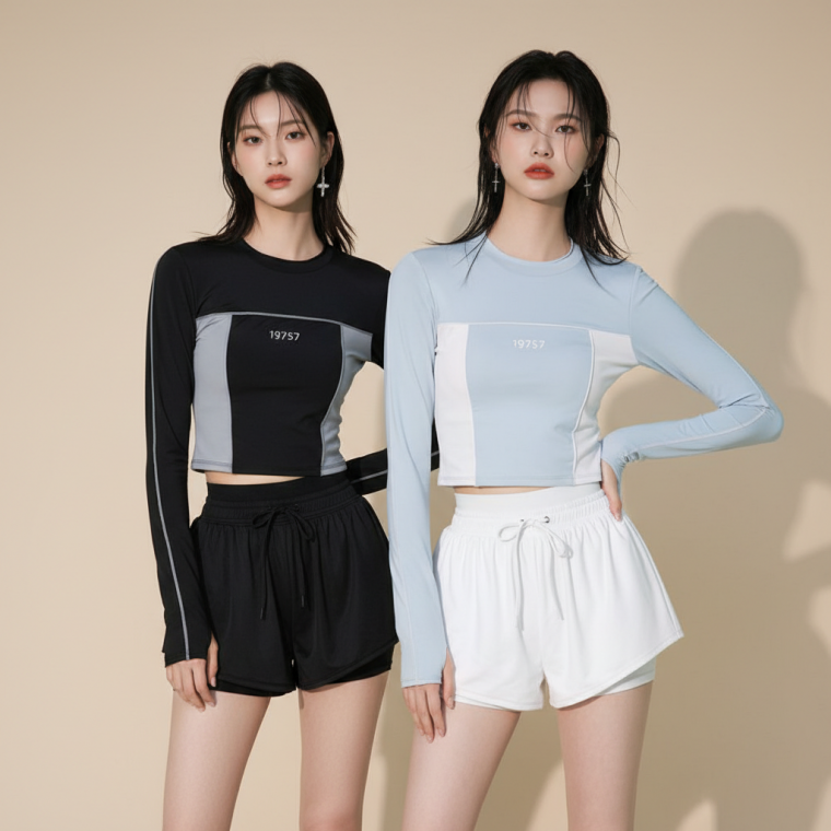 여성 긴팔 UV 차단 티셔츠 야외용 해변 실내 착용