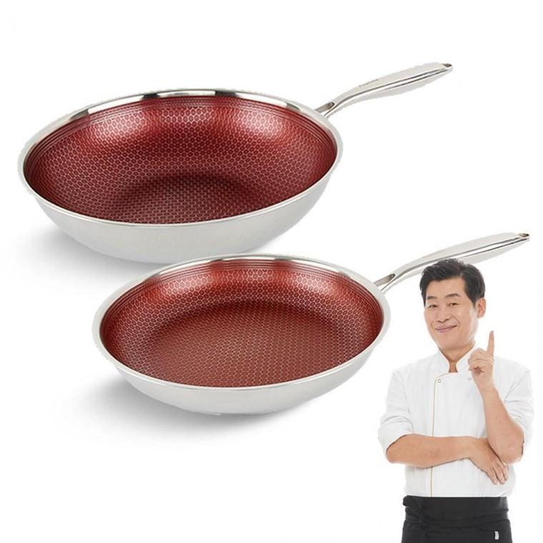 이연복 클래딘 통3중 인덕션 30cm 프라이팬+30cm 웍