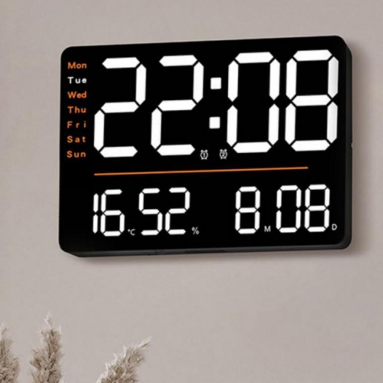 LED 스퀘어 온습도 요일 알람 타이머 전자 벽시계
