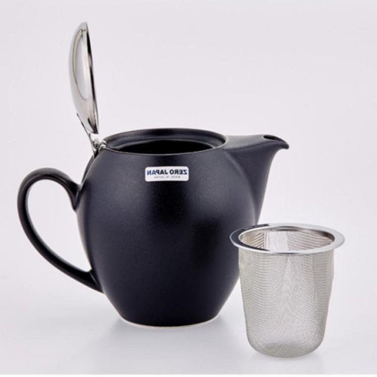 도자기티포트 주전자 제로제팬 티팟 티포트 차주전자 580ml 라운드 마린블루 도자기