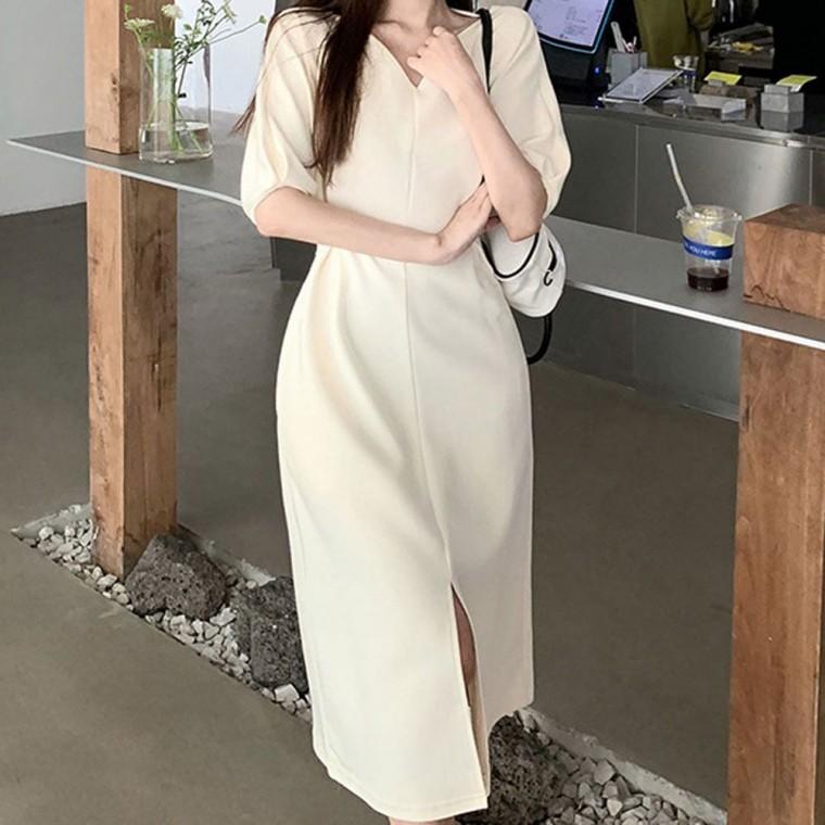 체크원피스 스퀘어넥원피스 브이넥 플원피스 절개 뷔스티에원피스 체형커버
