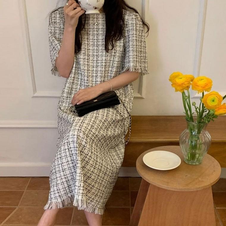 린넨원피스 체크원피스 여성정장원피스 여름롱원피스 랩원피스 롱원피스 일자핏