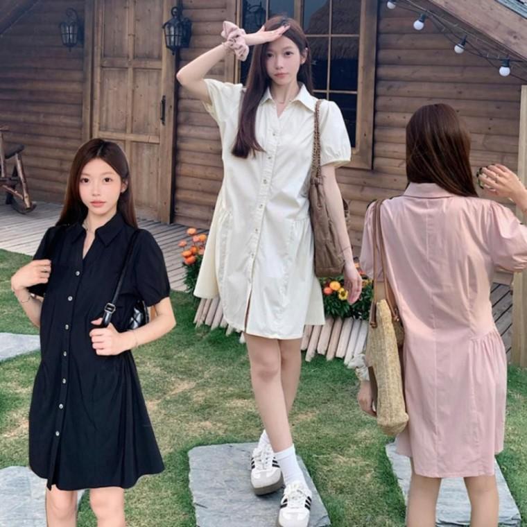 데이트룩 니트원피스 원피스 쉬폰원피스 셔츠원피스 카라 빅사이즈원피스 셔츠