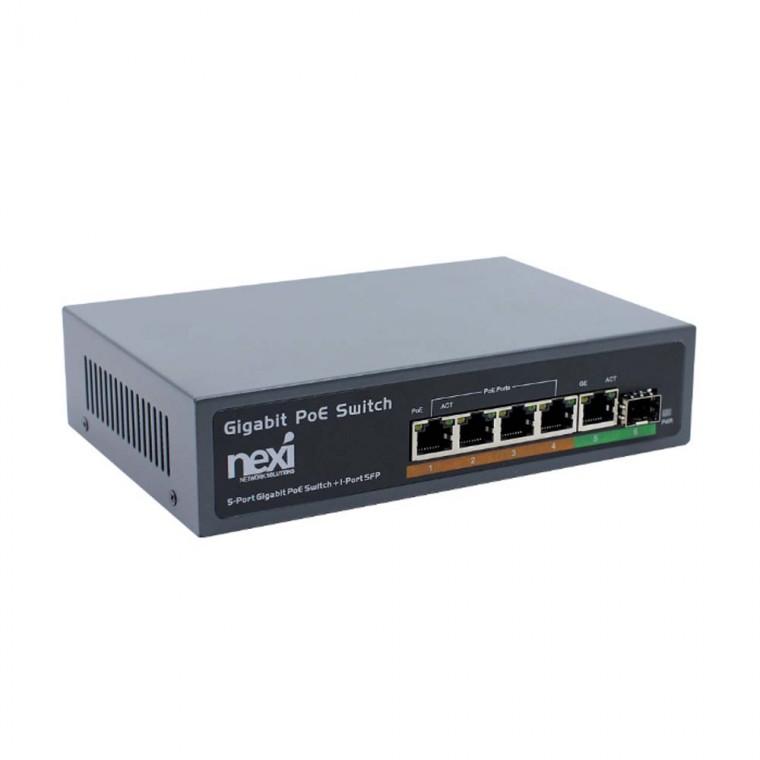 POE 기가비트 스위치허브 65W 4포트 1업라인 1SFP 전송속도 1000MBPS 노트북 컴퓨터 PC 공유기 프린터