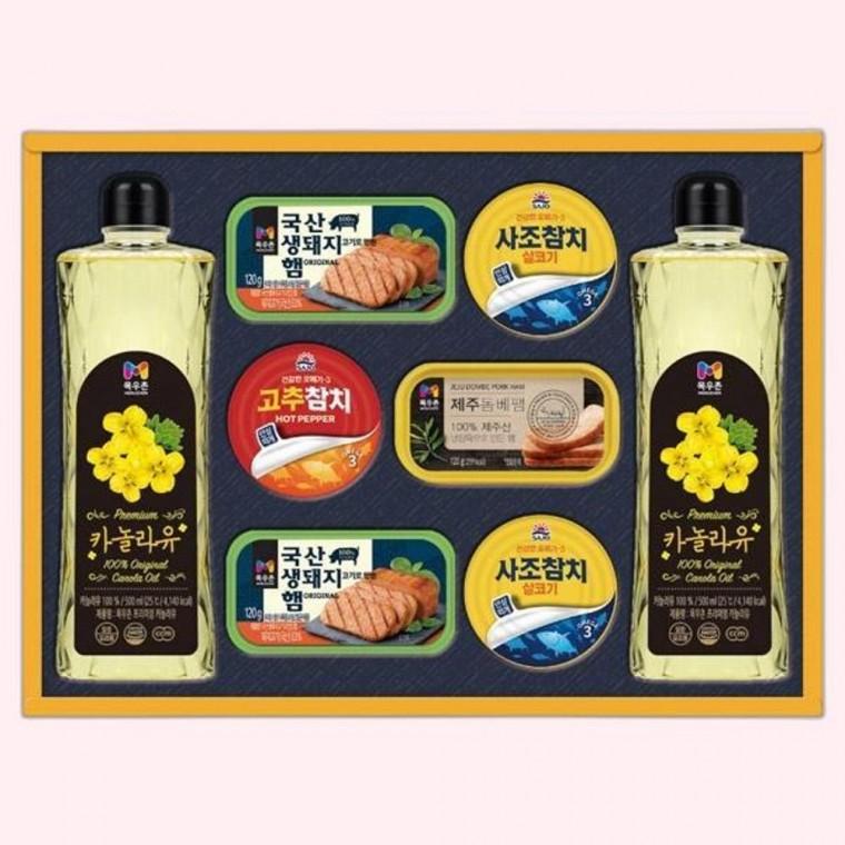 식용유 카놀라유 참치 햄 통조림 선물세트 답례품 명절 설 설날 구정 쇼핑백포함 직원 보험 실속 단체 가성