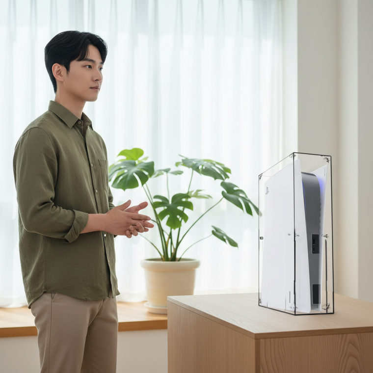 게임기 아크릴 커버 먼지 차단 스탠드 거치대