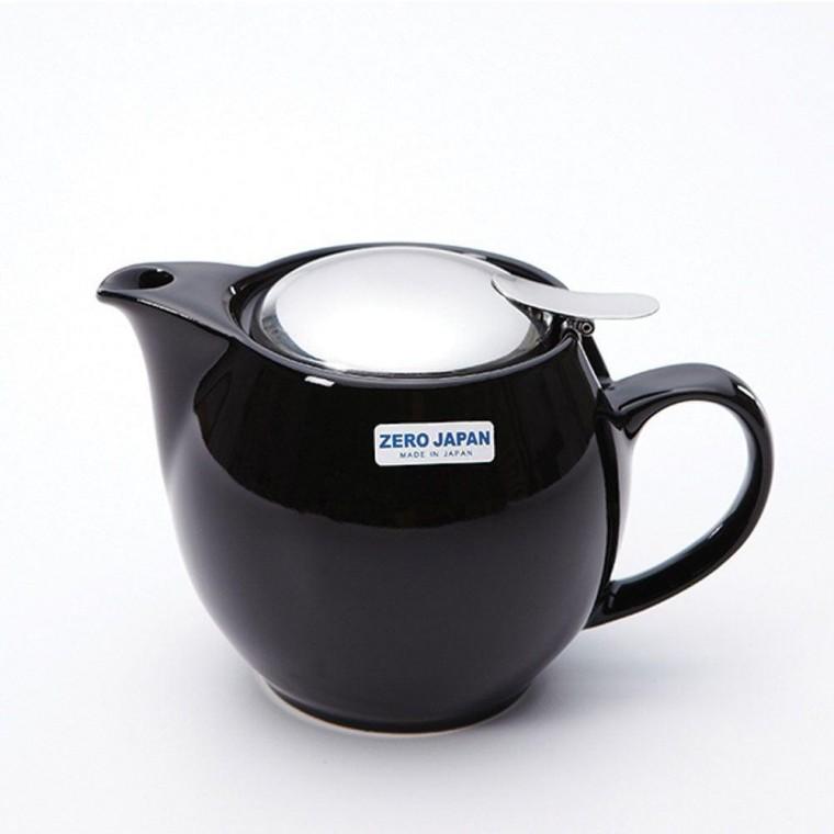 제로재팬 도자기 라운드 티포트 450ml 블랙 차포트