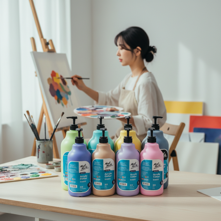 아크릴 페인트 펌프형 2L 물감 액체