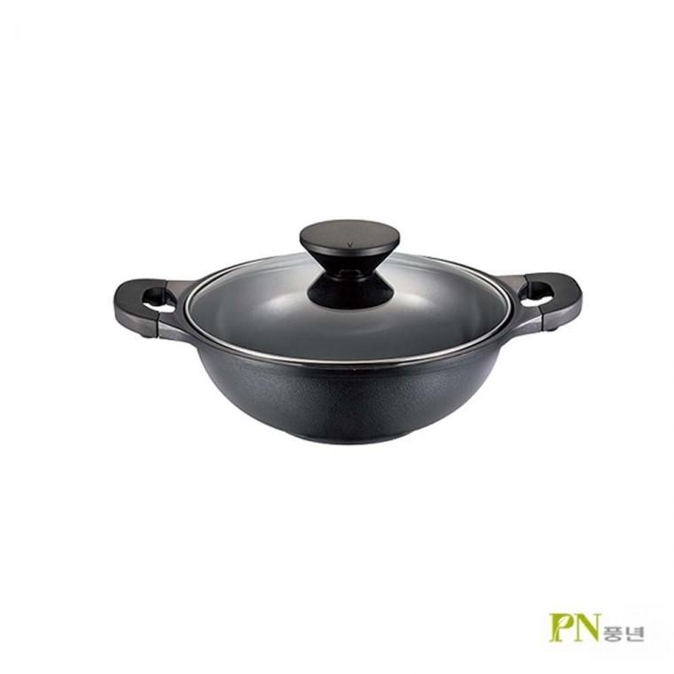 PN풍년 펄블랙주물IH 전골냄비 26cm 스텐냄비 양은냄비 라면냄비 미니냄비 큰냄비 사골냄비