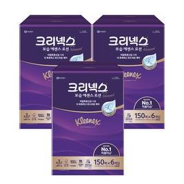 크리넥스 보습에센스 로션 펄프 미용티슈 3겹 150매 6입 3개