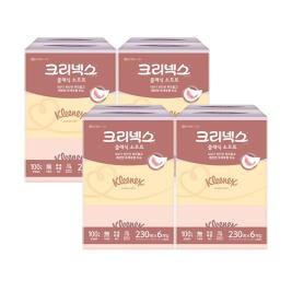크리넥스 클래식 소프트 펄프 미용티슈 2겹 230매 6입 4개