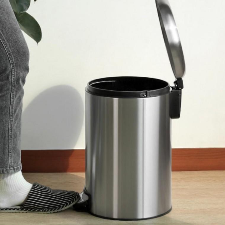 무소음 사무실 고급 스텐 페달 휴지통 쓰레기통 30L
