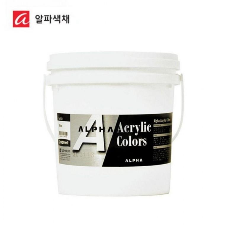 알파 미디엄 아크릴물감 2L 흰색 검정 물감 대용량